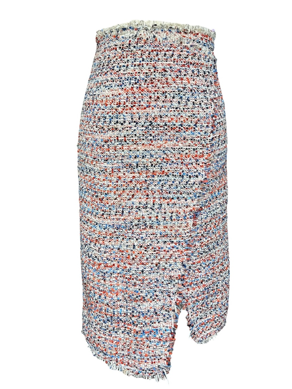 H&M Multicolor Tweed Wrap Pencil Skirt
